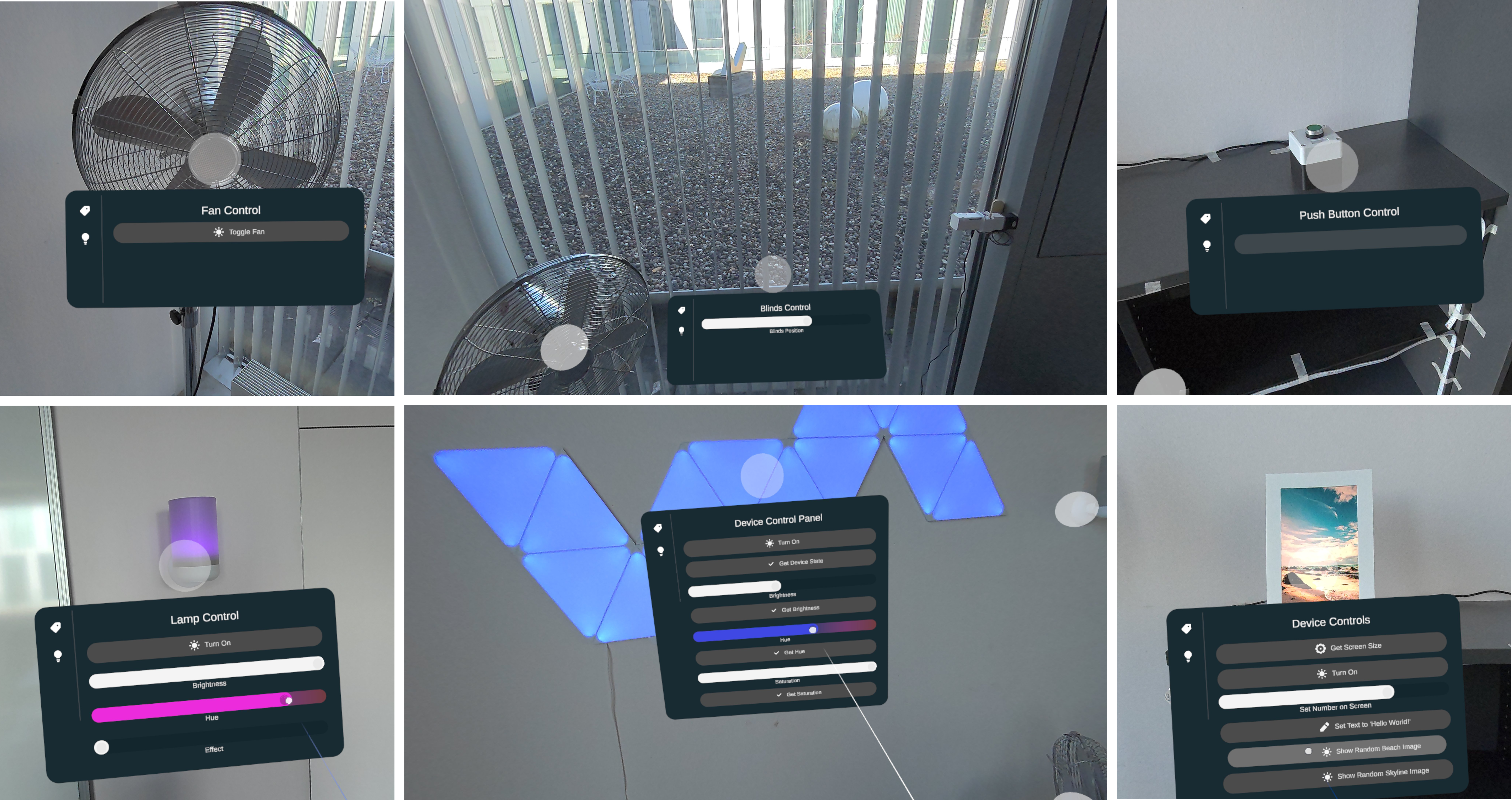 Automatically generated user interfaces for various IoT devices.